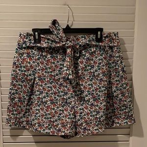 J. Crew Floral Bow Shorts